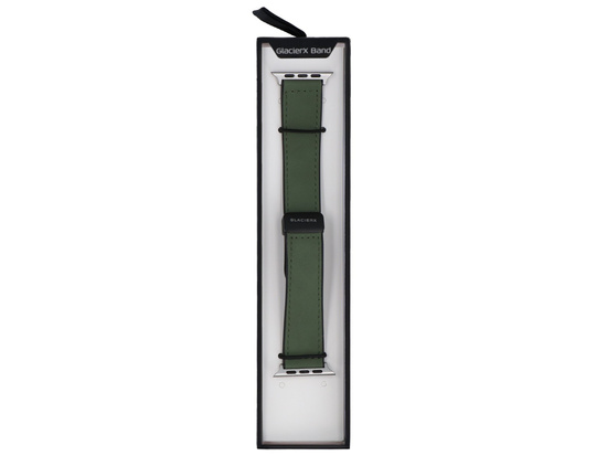 Nueva correa GlacierX Leather Magnetic Buckle Stone Green para Apple Watch 42/44/45/49mm Verde Jade.