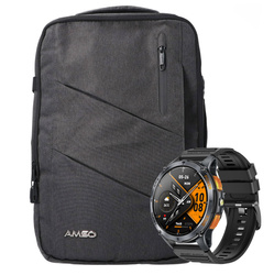 New Smartwatch GlacierX Orb Black + New 15.6" Laptop Backpack AMSO TUNG Large, spacious, waterproof KLB220105