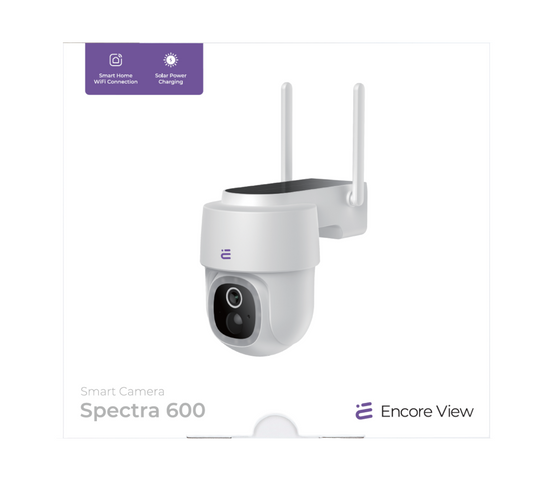 Nová inteligentní WiFi kamera Solární PTZ Barevný noční režim 4Mpx FHD IP65 Encore View Spectra 600