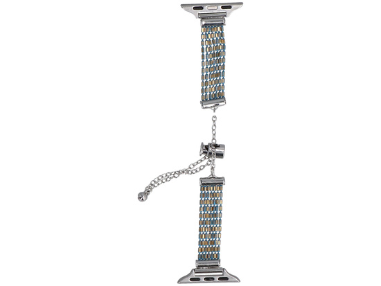 Neue Armbanduhr GlacierX Slider Clasp Multi Row Bracelet Türkisblau für Apple Watch 38/40/41mm Gold-Türkis