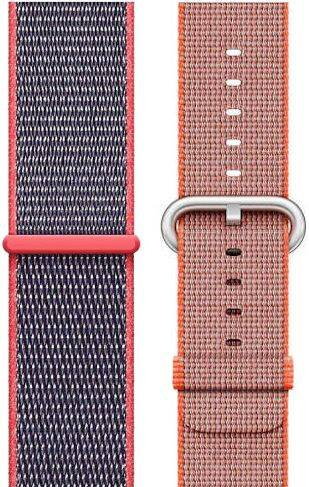 Originál Řemínek Apple Sport Loop Electric Pink + tkaný nylon Space Orange / Anthracite 42/44/45/49 mm