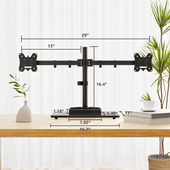 Set Triadyn Supporto da Scrivania DuoBase per Due Monitor Televisori 13-27" + Supporto da Scrivania FlexMount per Singolo Monitor Televisore 13-34"