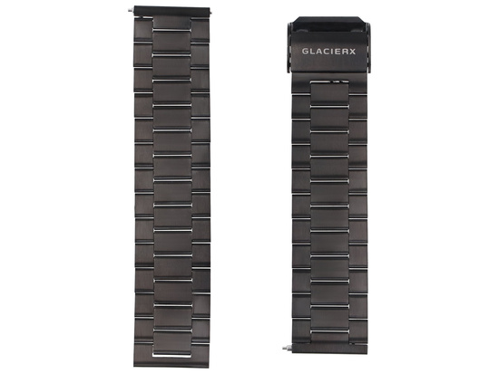 Nuovo bracciale per smartwatch GlacierX Classic Black Steel Nero 22mm