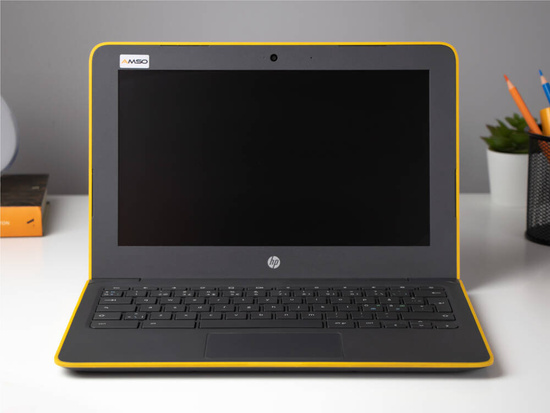 HP Chromebook 11 G6 Orange N3350 4 Go 16 Go Flash 1366x768 Chrome OS Classe A Support jusqu'en 2027.