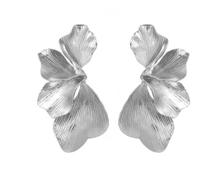 Boucles d'oreilles Ginkgo Argentées