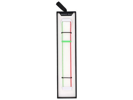 Nuova cinghia per smartwatch GlacierX Grip Strap Nylon Ice White Bianco glaciale + rosso e verde 22mm