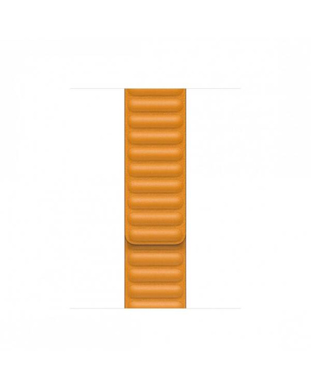 Original Apple Montre bracelet cuir California Poppy 44mm S/M