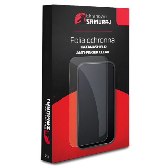 Folia ochronna na telefon Ekranowy Samuraj KatanaShield Anti-Finger Clear z usługą montażu