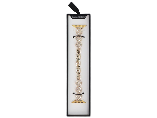 Neue Armbanduhr GlacierX Zirconia Flower Chain Bracelet Gold für Apple Watch 38/40/41mm gold