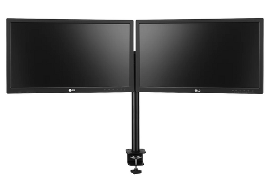 2x Monitor LG 24MB37PM 24" LED 1920x1080 IPS VGA DVI Schwarz BP Klasse A + Halterung Triadyn DuoClamp