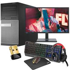 Dell Tower Gaming Set i5 16GB 240GB SSD Windows 10 Home + WIFI + Samsung 24" FHD Monitor + Tracer MAMOOTH Gaming Set + cabling