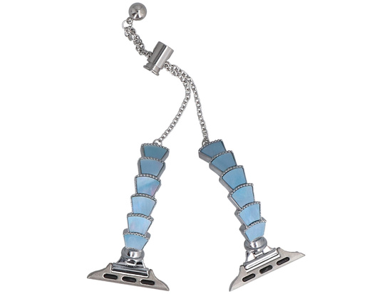 New bracelet for smartwatch GlacierX Slider Clasp Tidal Arc Bracelet Silver Sea for Apple Watch 38/40/41mm Silver-Blue