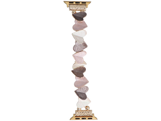 Nouvelle bracelet pour smartwatch GlacierX Gleam Heartbeat Stretch Bracelet Rose Café pour Apple Watch 38/40/41mm Brun-Rose.