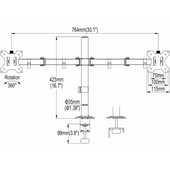 Triadyn Set Tischhalterung DuoClamp für Zwei Monitore Fernseher 17-32" + Tischhalterung FlexMount für Einen Einzelmonitor Fernseher 13-34"