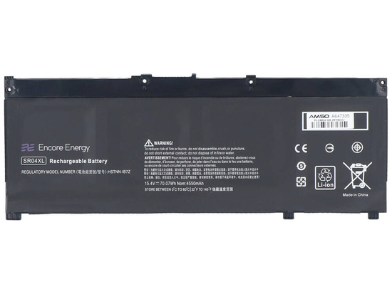 Новий акумулятор Encore Energy для HP Omen 15 Omen 17 Pavilion Power 70Wh 15.4V 4550mAh SR04XL