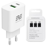 New Encore Energy PD 3.0 Quick Charge 4.0 USB-A USB-C 20W wall charger adapter MD-2083R + Samsung Micro USB to USB-C adapter