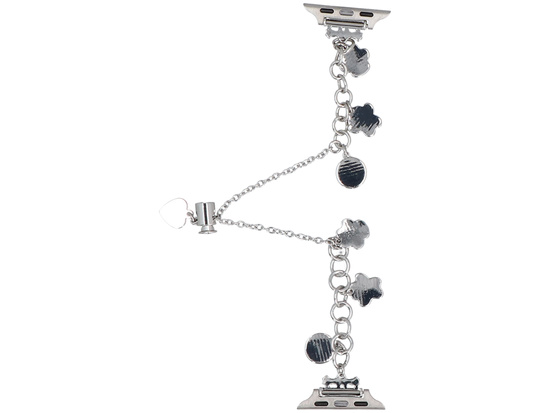 Nuovo bracciale per smartwatch GlacierX Slider Clasp Little Paws Charm Bracelet Silver per Apple Watch 38/40/41mm Argento