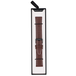 Nouvelle sangle pour smartwatch GlacierX Classic Cuir Marron 22mm