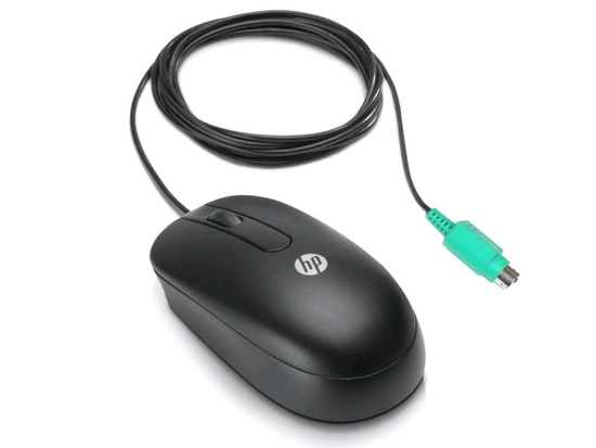 New HP Optical Scroll Mouse QY775AA PS/2 Wired Black