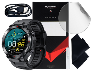 Nuovo Smartwatch GlacierX Navigator Nero + Pellicola protettiva