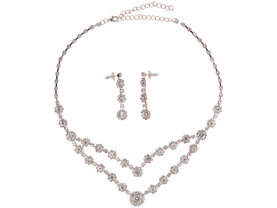 Sada šperků Roztomilá Růžová souprava Náhrdelník + náušnice