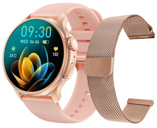 Nový Smartwatch GlacierX Aura Rose Gold + Náramek mesh GX-AR60 BM