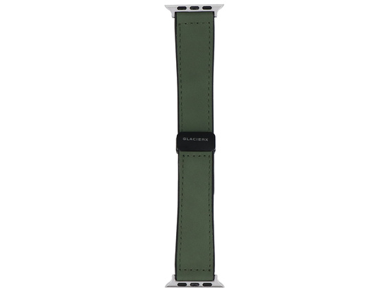 Nuovo cinturino GlacierX Leather Magnetic Buckle Stone Green per Apple Watch 42/44/45/49mm Verde Giada