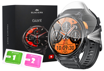 New Smartwatch GlacierX Giant Black + GlacierX Foil Set Basic protective film