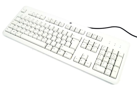 Nouveau Clavier de Bureau HP KU-1156 USB QWERTY/QWERTZ Blanc + autocollants