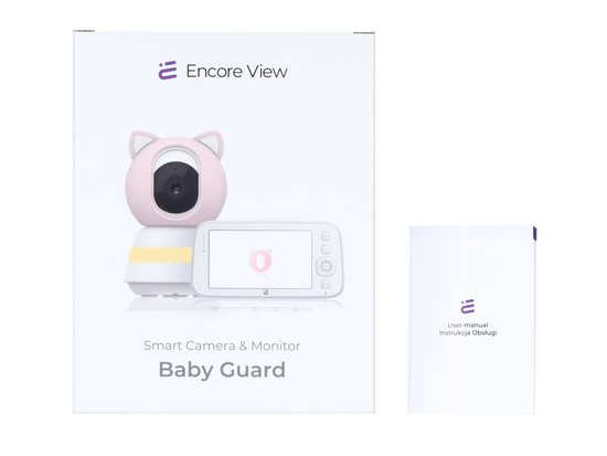 Nová inteligentní kamera chůvička WiFi otočná FHD alarm ukolébavky + monitor Encore View Baby Guard Růžová