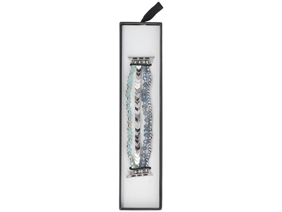 New GlacierX Multi Strand Beaded Bracelet Crystal Blue for Apple Watch 38/40/41mm Silver-Blue