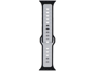 New strap for GlacierX Silicone Retro Future Rocket Grey smartwatch for Apple Watch 42/44/45/49mm Gray-Black