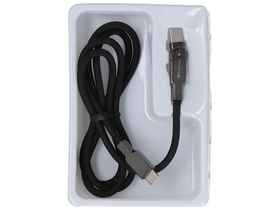 Nouveau câble Encore Energy USB-C x2 avec connecteur rotatif QC PD 3A 60W pour la charge et le transfert de données 100 cm tressé EE122-CC