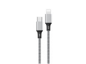 Nový kabel Encore Energy USB-C Lightning 3A QC PD 27W pro nabíjení a přenos dat 300 cm pletený černo-bílý EE118-CL