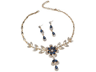 Conjunto de joyas Cuento de hadas Zafiro conjunto Collar + pendientes