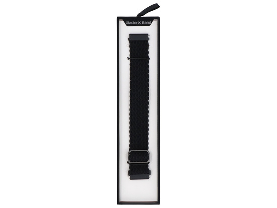 Neues Armband für die Smartwatch GlacierX Slide Strap Nylon Schwarz 22mm schwarz