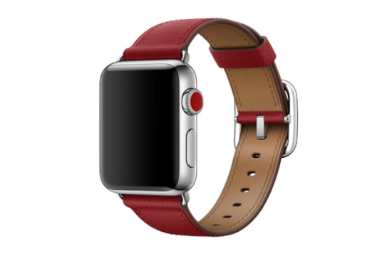 Original Apple Watch Classic Buckle Ruby Leather 38mm Strap dans un emballage scellé