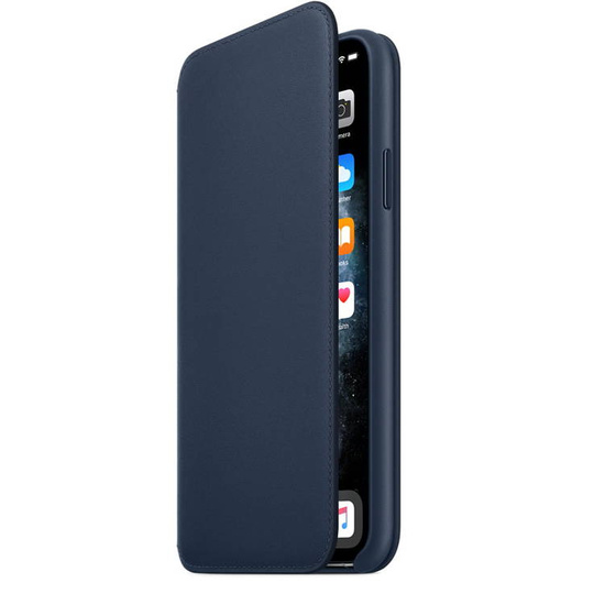 Oryginalne Skórzane Etui Apple iPhone 11 Pro Max Leather Folio Deep Sea Blue