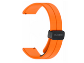 Ensemble de deux bracelets pour smartwatch GlacierX Boucle magnétique en silicone Orange vif + Bracelet Grip en nylon Bleu océan 22 mm