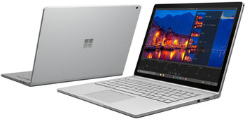 Сенсорний Microsoft Surface Book i5-6300u 8GB 256GB SSD 13,5" 3000x2000 Клас A Срібний Windows 10 Professional