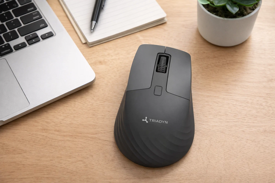 Nouvelle Souris Bureau Sans Fil Triadyn THALASSA Bluetooth 2.4 GHz 1600DPI Grise