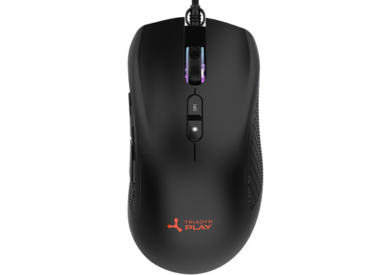 Nová herní myš Triadyn Play DIA 12800 DPI pro hráče Podsvícení LED HUANO Černá