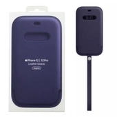 Original Funda de piel Magsafe Apple iPhone 12 Pro Max Deep Violet