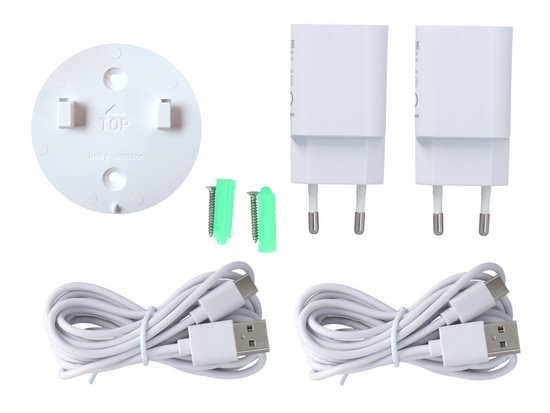 Nueva cámara de vigilancia inteligente WiFi giratoria FHD con alarma, nanas + monitor Encore View Baby Guard Rosa