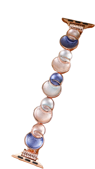 Nouvelle bracelet pour smartwatch GlacierX Gleam Bubbles Stretch Bracelet Ocean Blush pour Apple Watch 38/40/41mm Rose-Bleu.