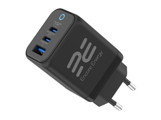 Neue GaN 45W USB-A + 2x USB-C QC PPS PD Netzladegerät Encore Energy MD-4583RA