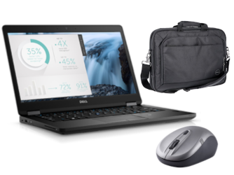 Dell Latitude E5470 i5-6300U 8 Go 240 Go SSD 1366x768 Classe A- Windows 10 Professionnel + Sac + Souris
