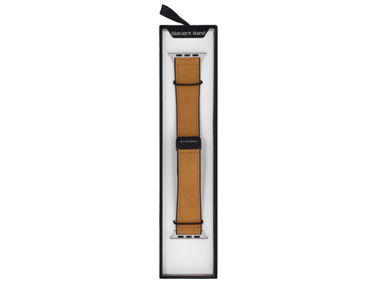 Nuevo cinturón GlacierX Leather Magnetic Buckle Amber Oak para Apple Watch 42/44/45/49mm Caramelo