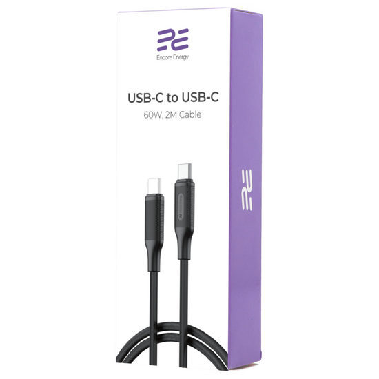 Neues Netzladegerät Encore Energy GaN QC 4 PD 3.0 USB-A USB-C 30W GaN-3083R mit Display + USB-C Kabel 2m