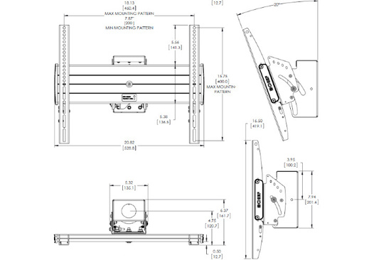 Powder-coated Chief MCM1U ceiling mount with flat panel